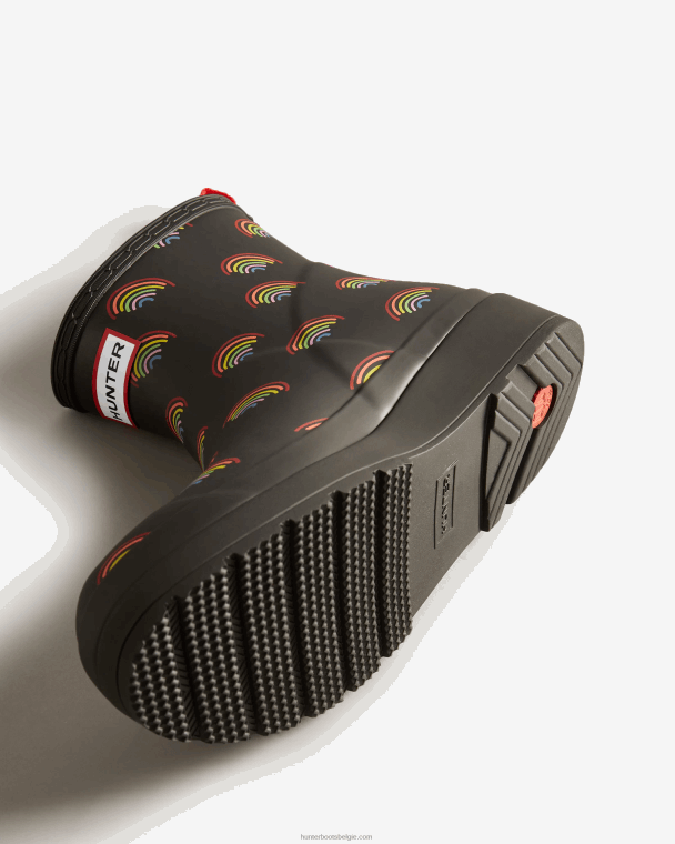 X226V179 speel korte mini regenboog regenlaarzen vrouwen Hunter mini-regenboogprint