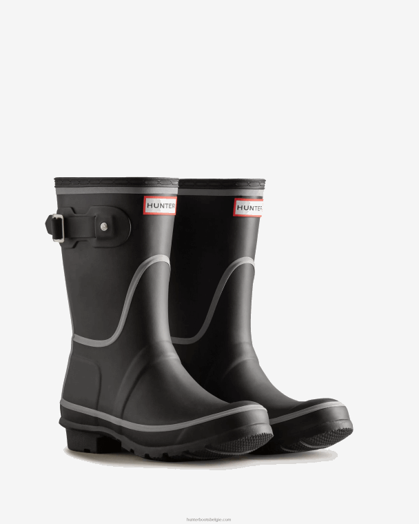 X226V181 reflecterende contouren korte regenlaarzen vrouwen Hunter zwart