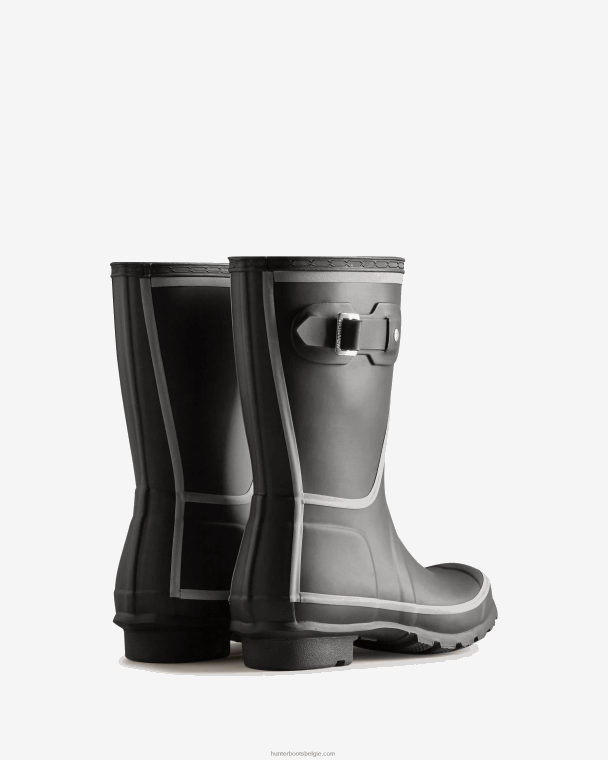 X226V181 reflecterende contouren korte regenlaarzen vrouwen Hunter zwart