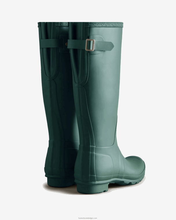 X226V189 verstelbare regenlaarzen met hoge rug vrouwen Hunter groene jaspis