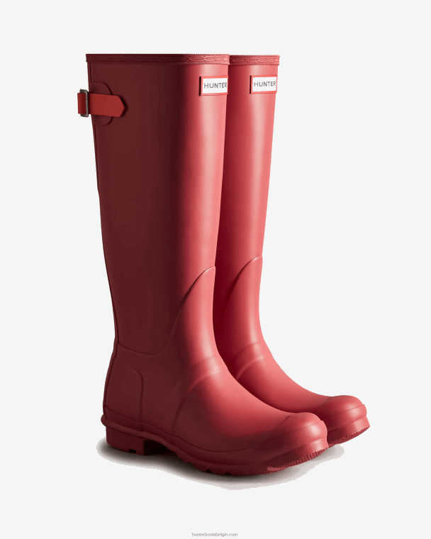 X226V190 verstelbare regenlaarzen met hoge rug vrouwen Hunter glenmore rose/suncup oranje