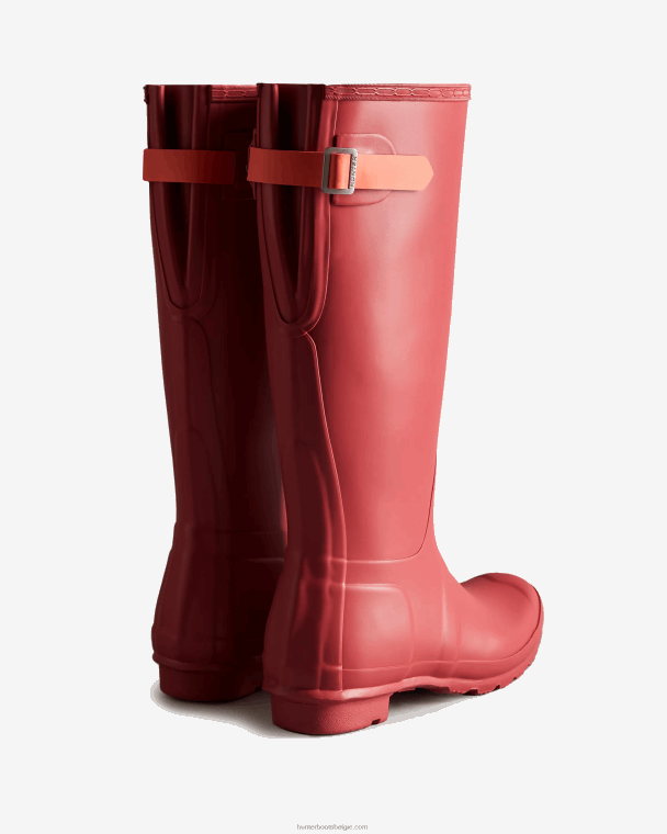 X226V190 verstelbare regenlaarzen met hoge rug vrouwen Hunter glenmore rose/suncup oranje