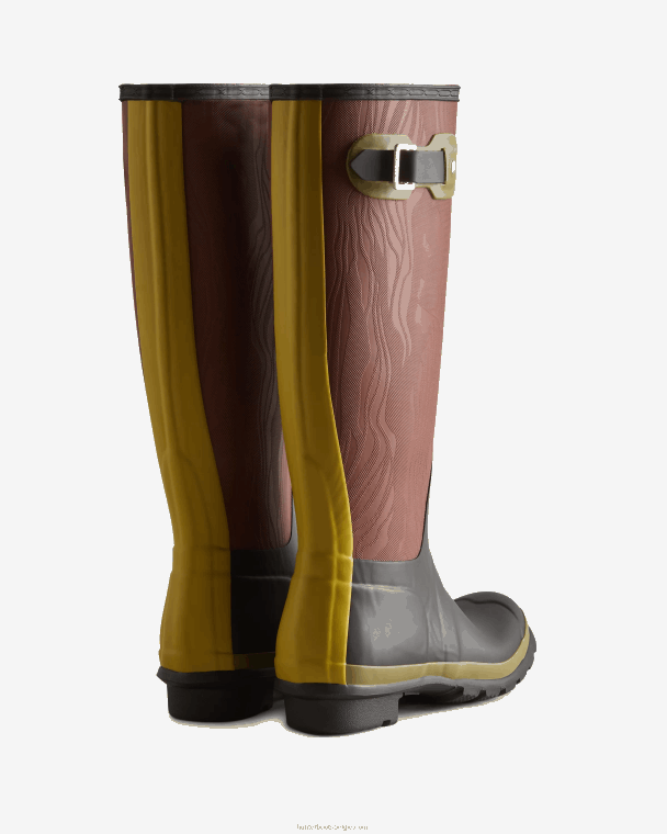 X226V199 erosie textuur lappendeken hoge regenlaarzen vrouwen Hunter erosie textuur lappendeken