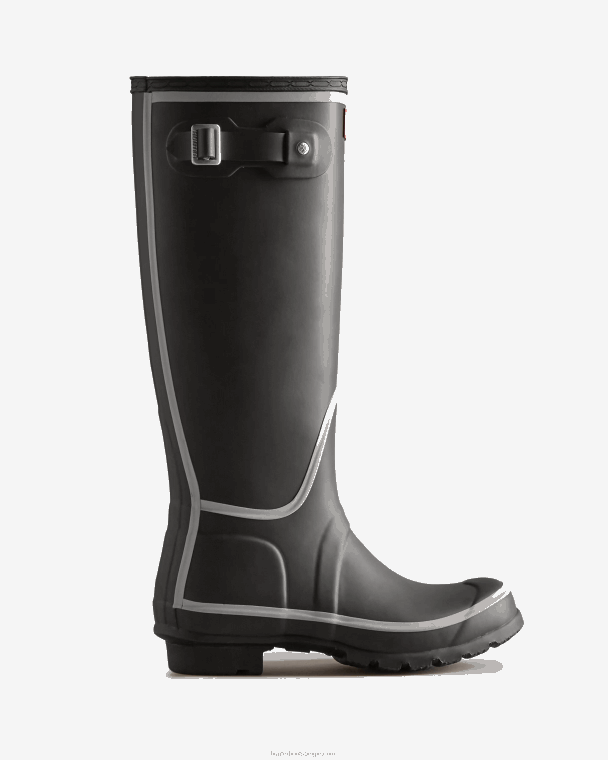 X226V203 reflecterende contour hoge regenlaarzen vrouwen Hunter zwart