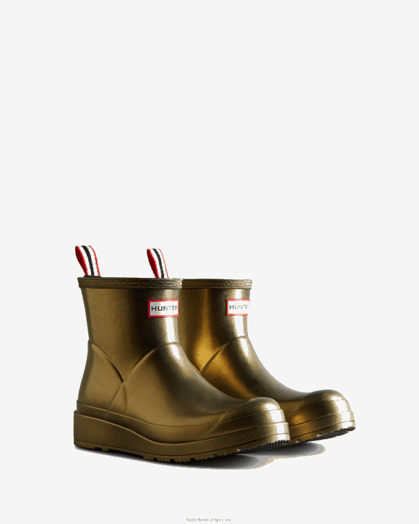 X226V213 speel korte parelmoeren regenlaarzen vrouwen Hunter goud