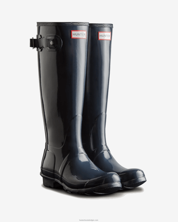 X226V222 originele hoogglans regenlaarzen vrouwen Hunter marine