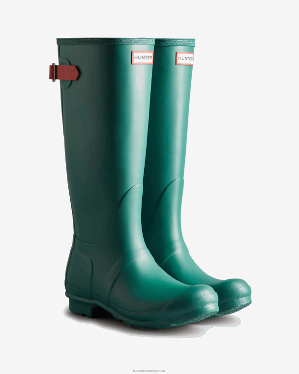 X226V225 verstelbare regenlaarzen met hoge rug vrouwen Hunter loch ontzag blauw/glenmore roos