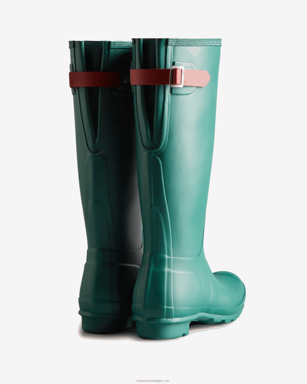 X226V225 verstelbare regenlaarzen met hoge rug vrouwen Hunter loch ontzag blauw/glenmore roos