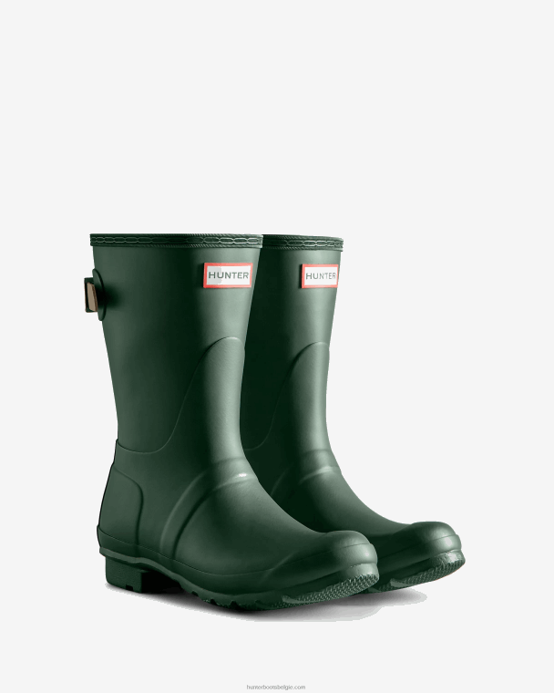 X226V25 verstelbare regenlaarzen met korte rug vrouwen Hunter struikgewas groen/afschuimende steen