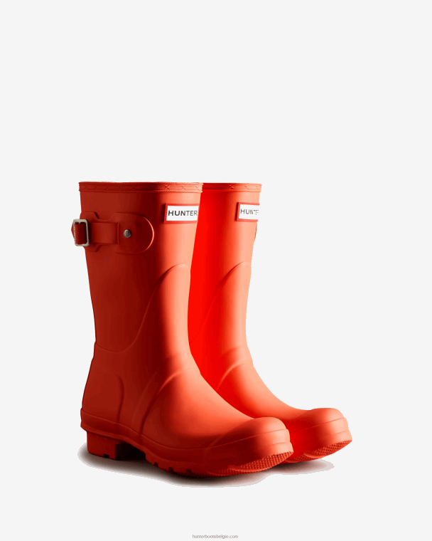 X226V306 originele korte regenlaarzen vrouwen Hunter suncup oranje