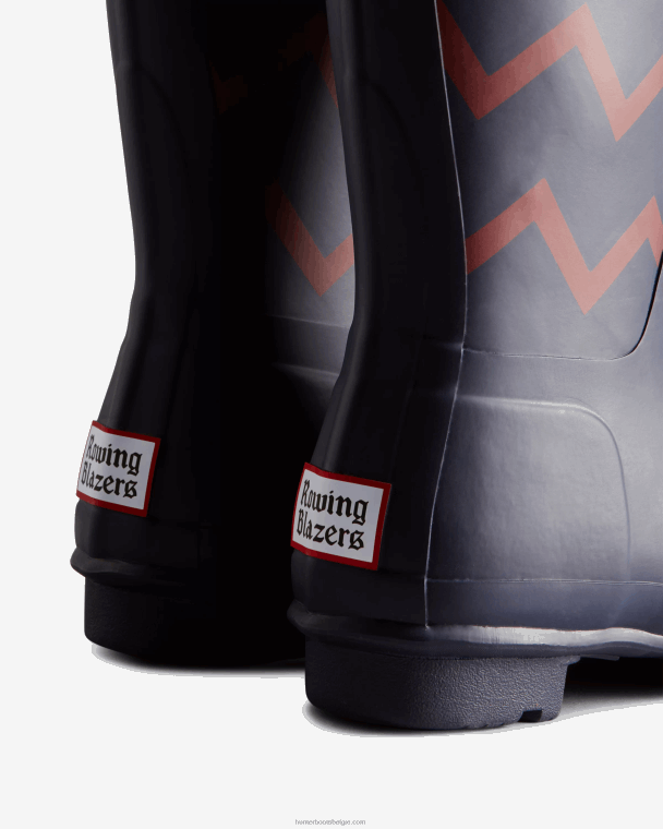 X226V318 roeiblazers zigzag hoge regenlaarzen vrouwen Hunter avondblauw/zongedroogd rood
