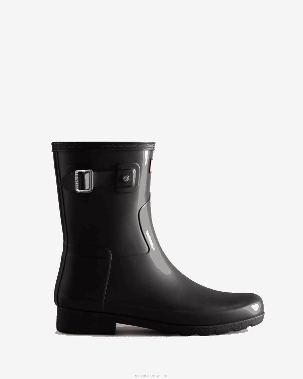 X226V45 verfijnde slim fit korte regenlaarzen vrouwen Hunter zwart