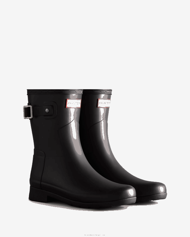 X226V45 verfijnde slim fit korte regenlaarzen vrouwen Hunter zwart