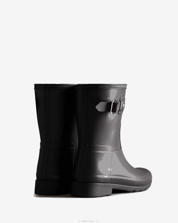 X226V45 verfijnde slim fit korte regenlaarzen vrouwen Hunter zwart