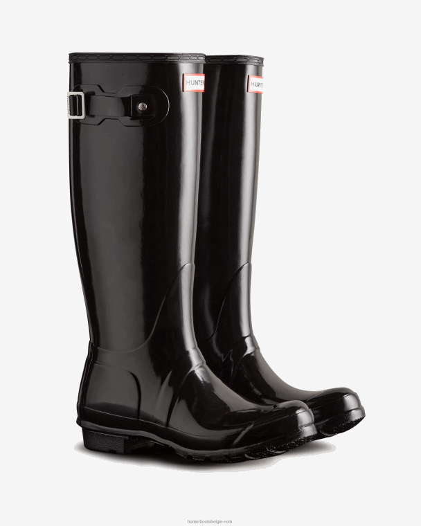 X226V55 originele hoogglans regenlaarzen vrouwen Hunter zwart