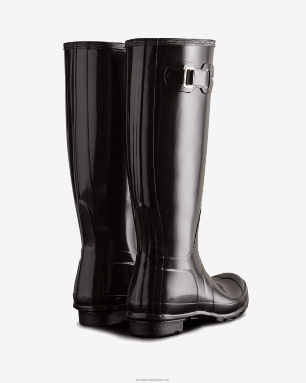 X226V55 originele hoogglans regenlaarzen vrouwen Hunter zwart