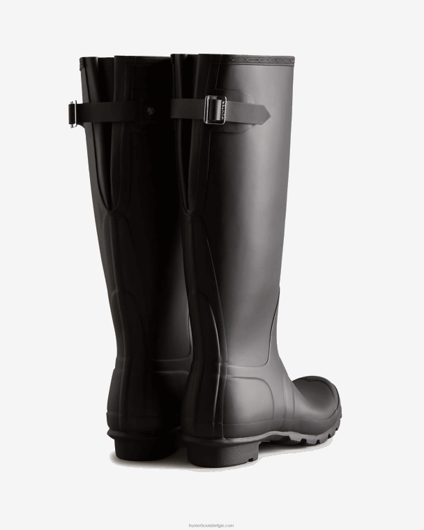 X226V63 verstelbare regenlaarzen met hoge rug vrouwen Hunter zwart