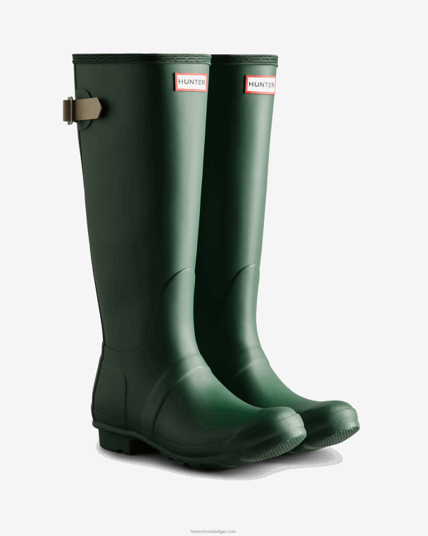 X226V65 verstelbare regenlaarzen met hoge rug vrouwen Hunter struikgewas groen/afschuimende steen