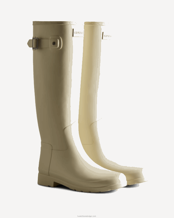 X226V67 verfijnde hoge regenlaarzen met slanke pasvorm vrouwen Hunter zacht zand