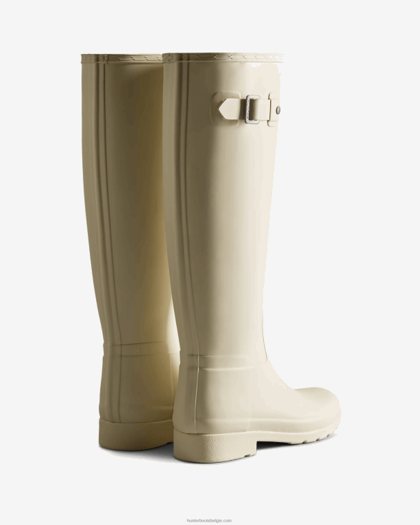 X226V67 verfijnde hoge regenlaarzen met slanke pasvorm vrouwen Hunter zacht zand