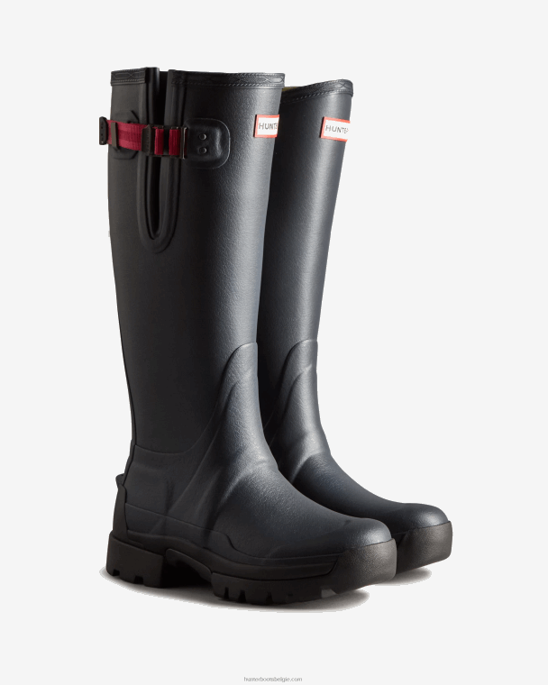X226V69 balmoral verstelbare 3 mm neopreen regenlaarzen vrouwen Hunter marine / peperkorrel