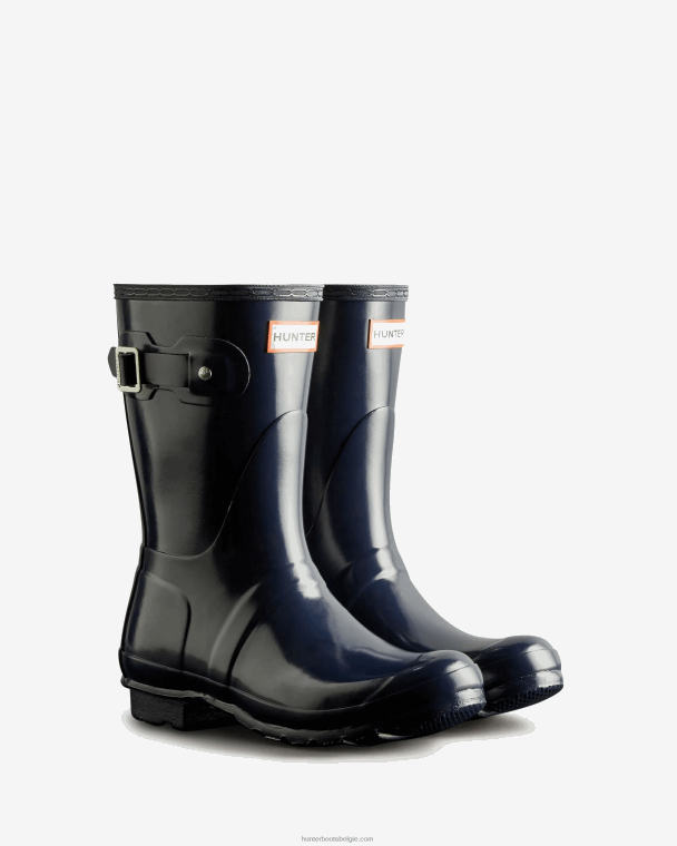 X226V75 originele korte glanzende regenlaarzen vrouwen Hunter marine