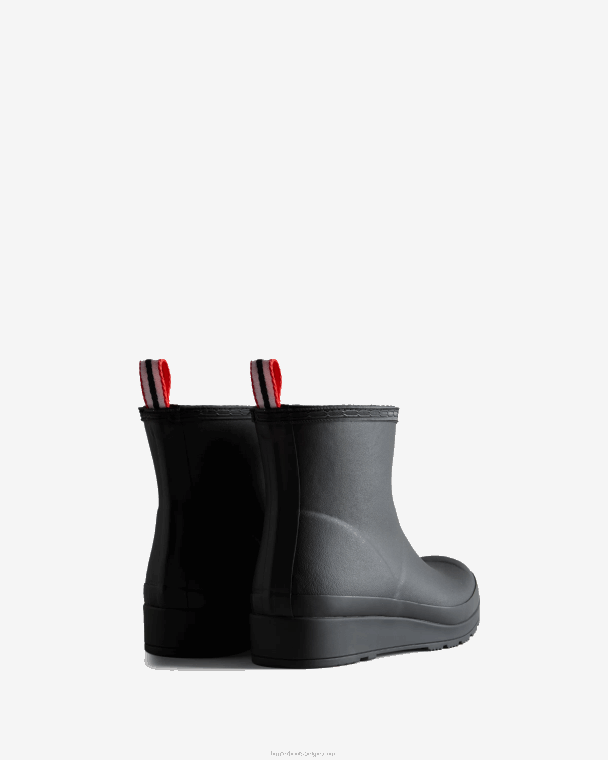X226V89 play vegan shearling geïsoleerde korte regenlaarzen vrouwen Hunter zwart