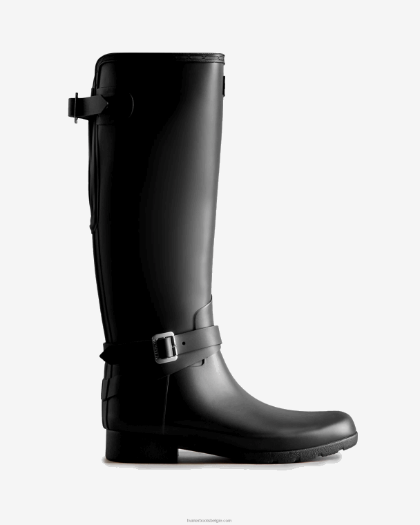X226V94 verfijnde slim fit verstelbare hoge regenlaarzen vrouwen Hunter zwart