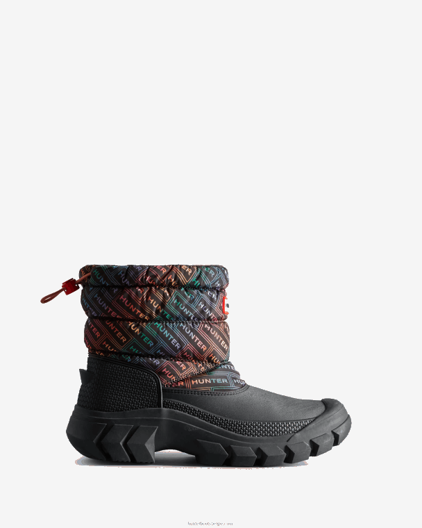X226V151 onverschrokken geïsoleerde korte snowboots met logoprint vrouwen Hunter logo regenboog xray marine