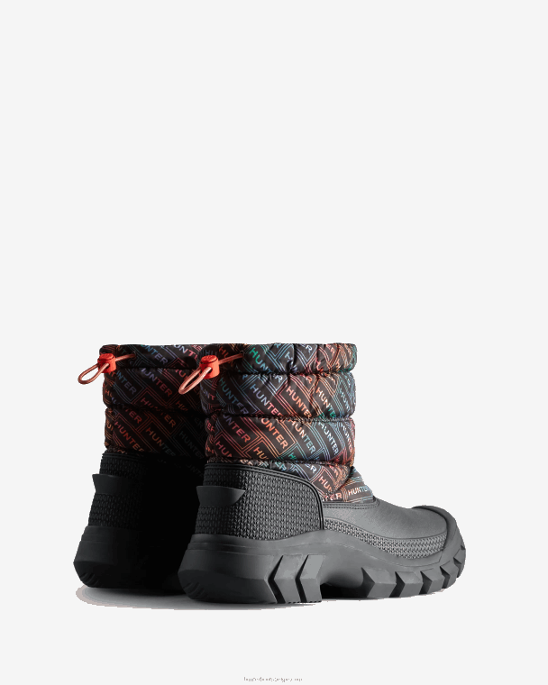 X226V151 onverschrokken geïsoleerde korte snowboots met logoprint vrouwen Hunter logo regenboog xray marine