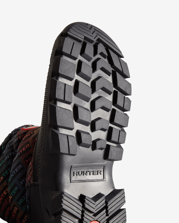 X226V151 onverschrokken geïsoleerde korte snowboots met logoprint vrouwen Hunter logo regenboog xray marine