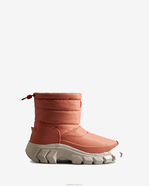 X226V204 onverschrokken geïsoleerde korte snowboots vrouwen Hunter ruwe roze/witte wilg