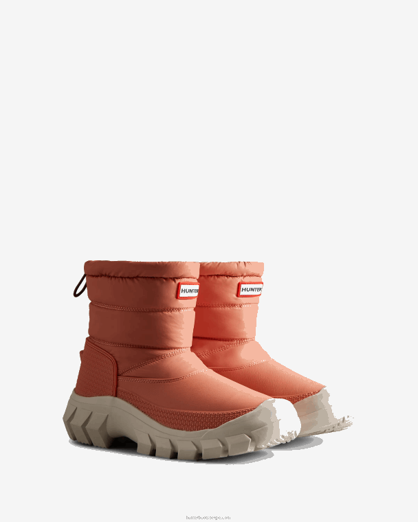 X226V204 onverschrokken geïsoleerde korte snowboots vrouwen Hunter ruwe roze/witte wilg