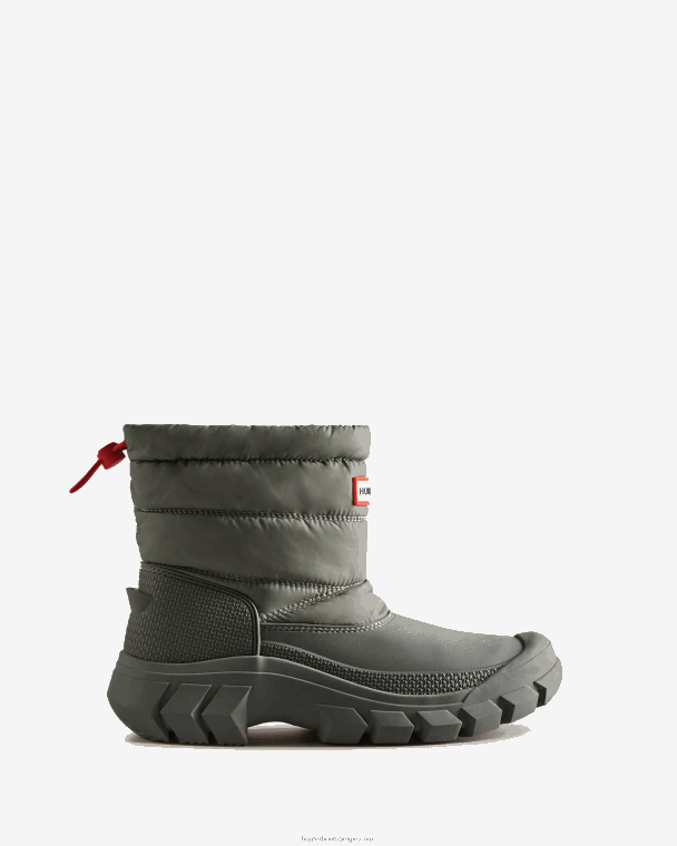 X226V205 onverschrokken geïsoleerde korte snowboots vrouwen Hunter stedelijk grijs