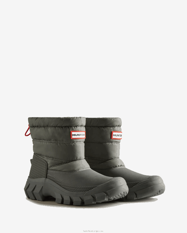 X226V205 onverschrokken geïsoleerde korte snowboots vrouwen Hunter stedelijk grijs