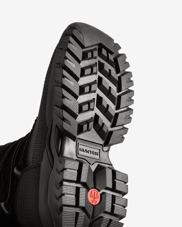 X226V206 Wanderer vegan schapenvacht geïsoleerde korte snowboots vrouwen Hunter zwart