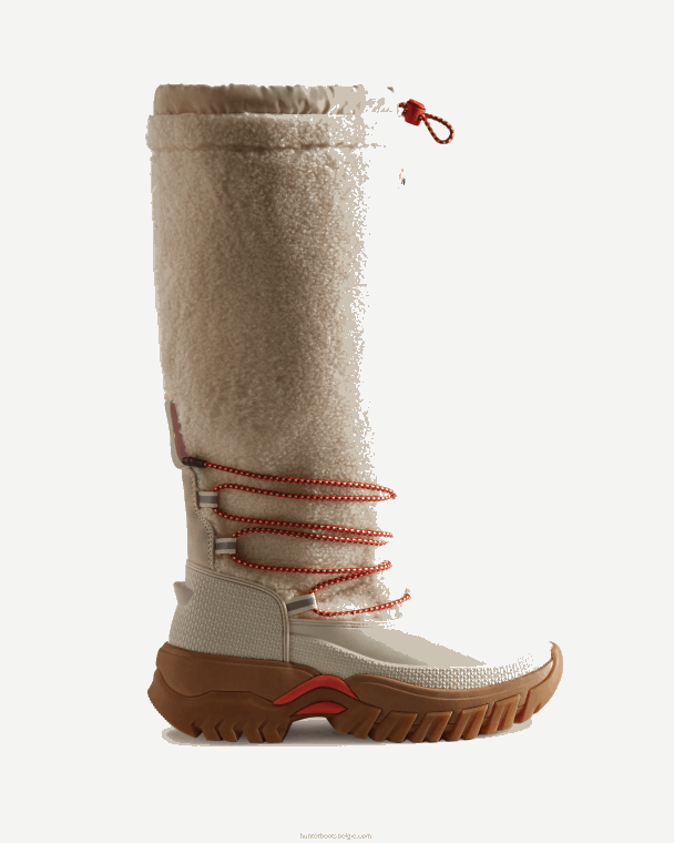 X226V209 Wanderer Vegan Shearling geïsoleerde hoge snowboots vrouwen Hunter witte wilg/gom