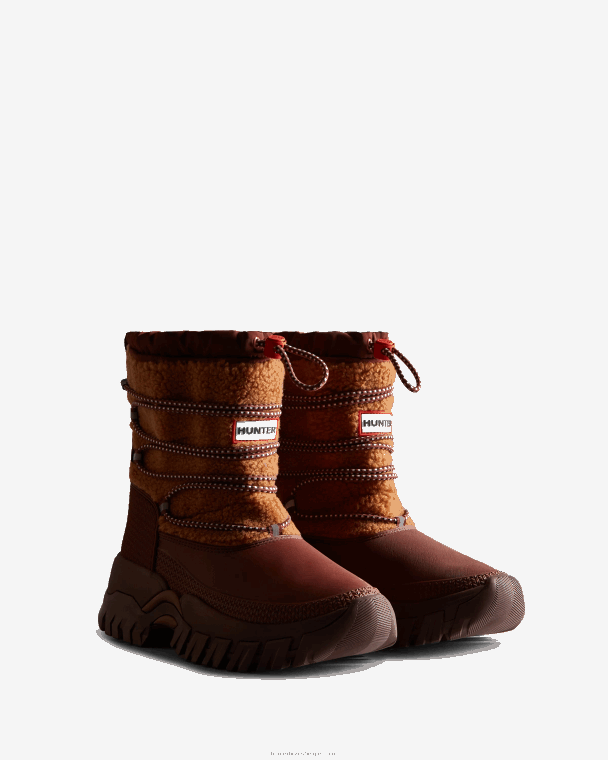 X226V304 Wanderer vegan schapenvacht geïsoleerde korte snowboots vrouwen Hunter mawson creek/gedempte bes