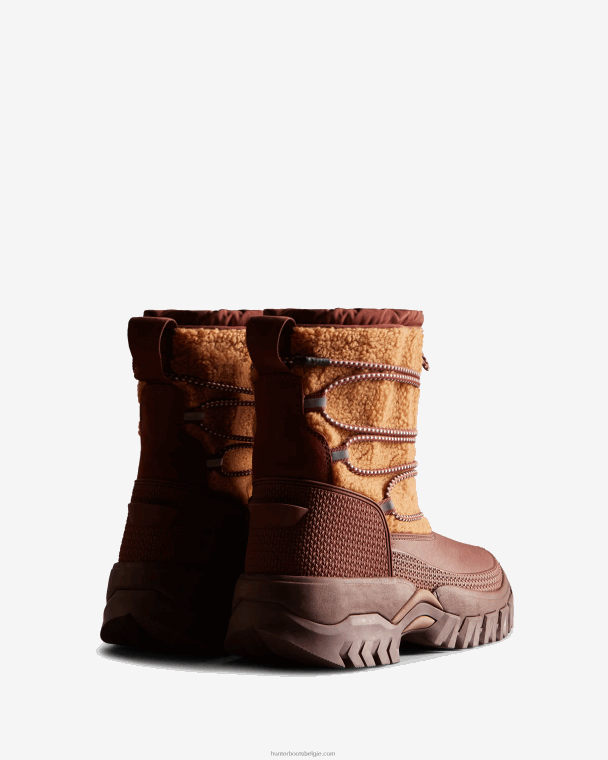 X226V304 Wanderer vegan schapenvacht geïsoleerde korte snowboots vrouwen Hunter mawson creek/gedempte bes