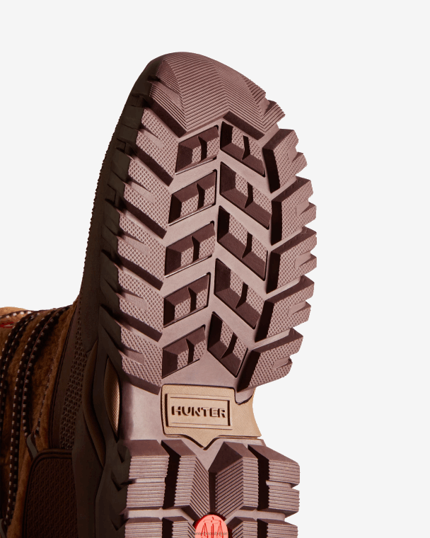 X226V304 Wanderer vegan schapenvacht geïsoleerde korte snowboots vrouwen Hunter mawson creek/gedempte bes