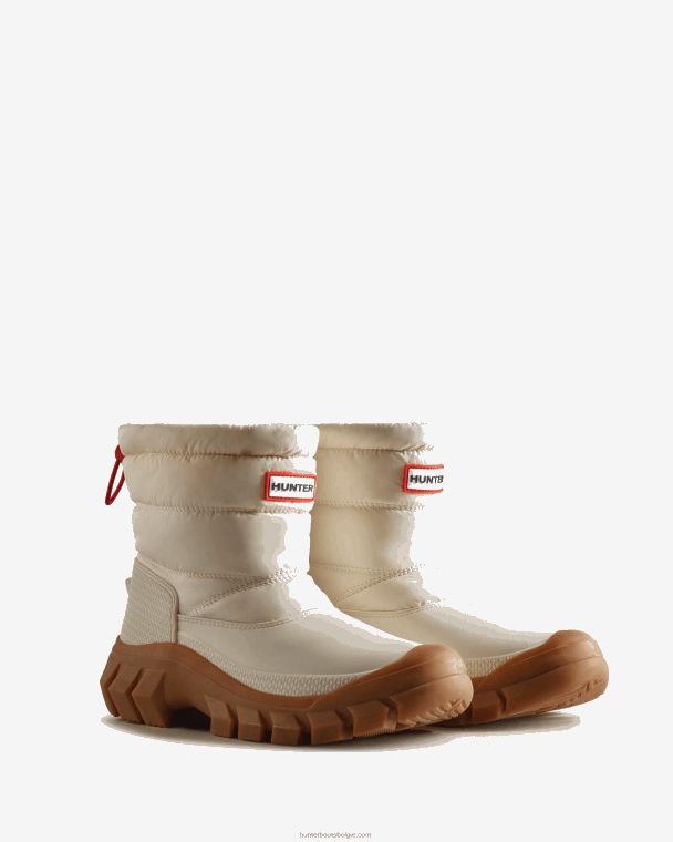X226V319 onverschrokken geïsoleerde korte snowboots vrouwen Hunter witte wilg/gom