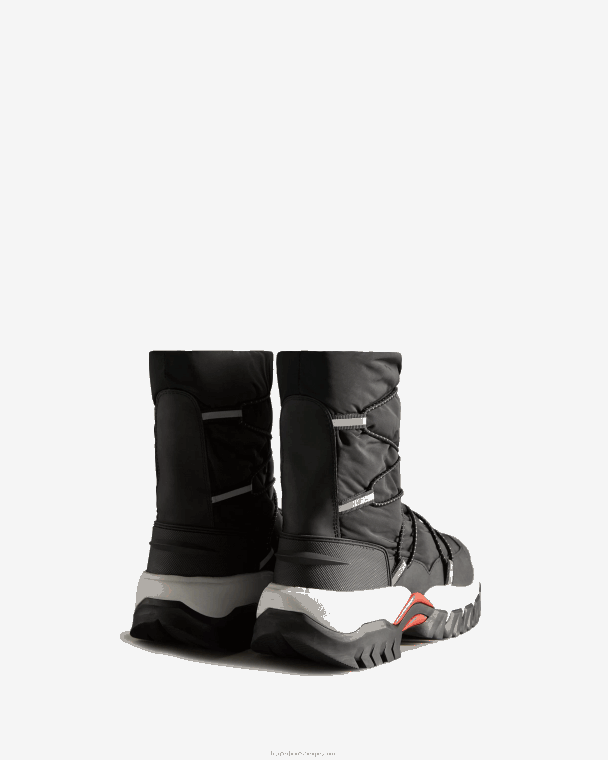 X226V321 geïsoleerde snowboots van gerecycled polyester vrouwen Hunter zwart