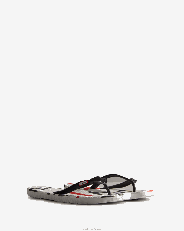 X226V283 ontplofte logo slippers vrouwen Hunter zwart