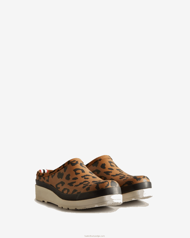 X226V201 speel hybride klompen met luipaardprint vrouwen Hunter zwart/gegoten