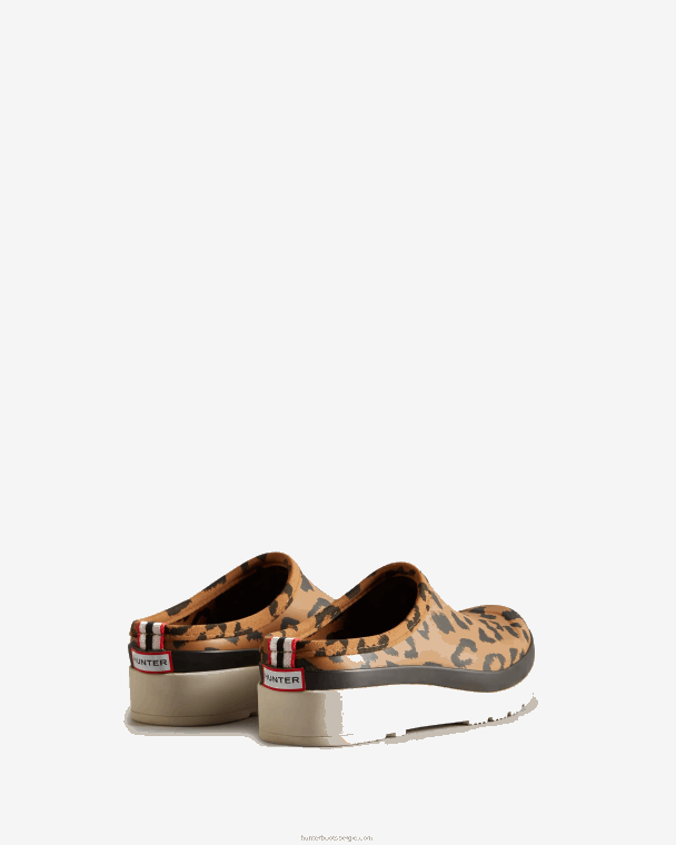 X226V201 speel hybride klompen met luipaardprint vrouwen Hunter zwart/gegoten