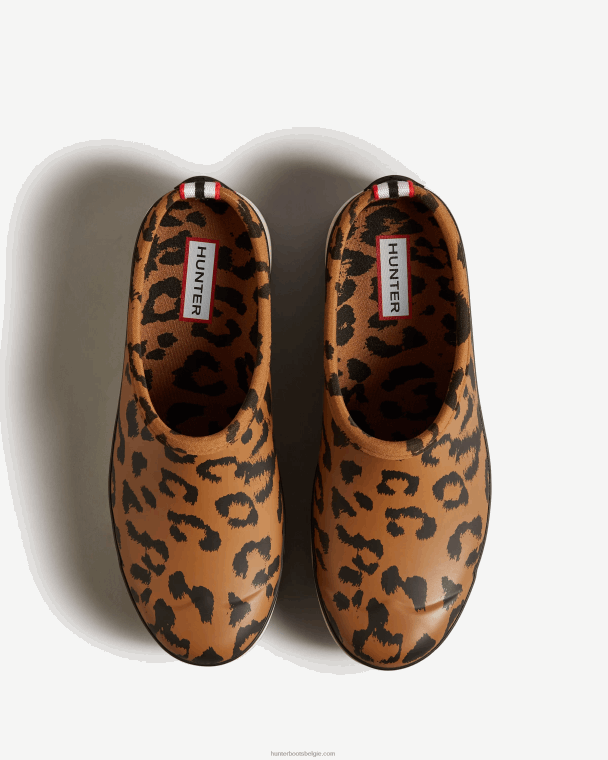 X226V201 speel hybride klompen met luipaardprint vrouwen Hunter zwart/gegoten