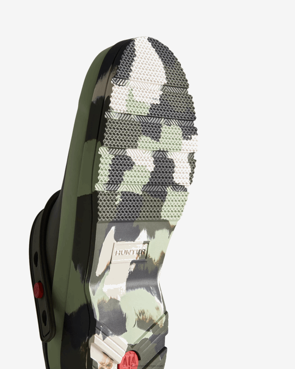 X226V252 play color splash zoolband klompen vrouwen Hunter donker olijfgroen/everglade groen/zwart/gearceerd wit