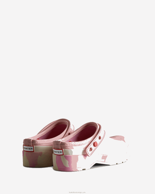 X226V253 play color splash zoolband klompen vrouwen Hunter vervaagde roos/geschaduwd wit/roze bruis/schuimende steen