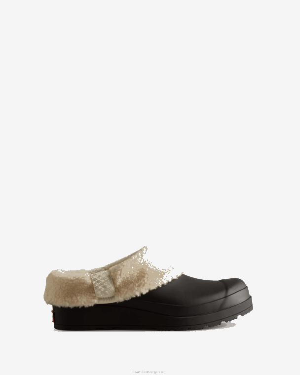 X226V258 play vegan shearling geïsoleerde klompen vrouwen Hunter zwart