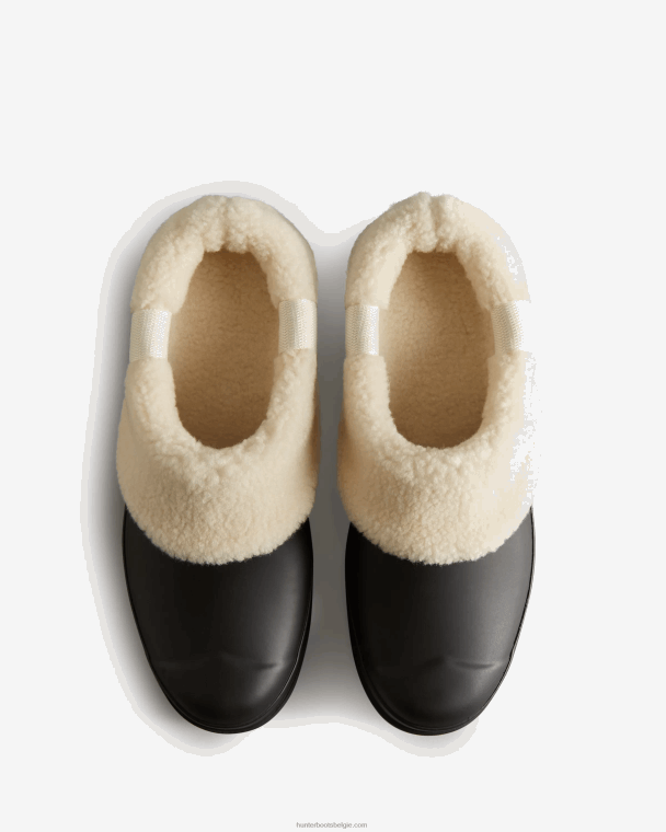 X226V258 play vegan shearling geïsoleerde klompen vrouwen Hunter zwart